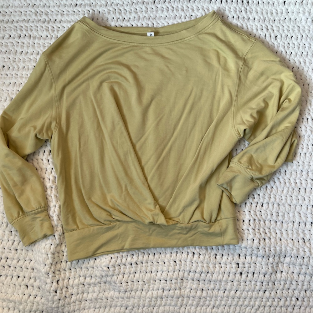 Lulu lemon yellow crew neck twist waist sweatshirt